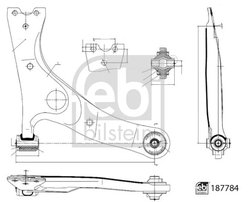 BRAT SUSPENSIE FEBI BILSTEIN 187784 - Compatibil cu TOYOTA