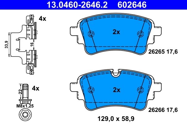 Set placute frana ATE 13.0460-2646.2