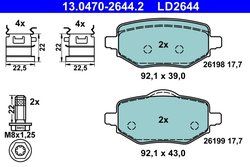 Set placute frana ATE 13.0470-2644.2