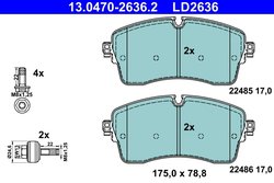 Set placute frana ATE 13.0470-2636.2