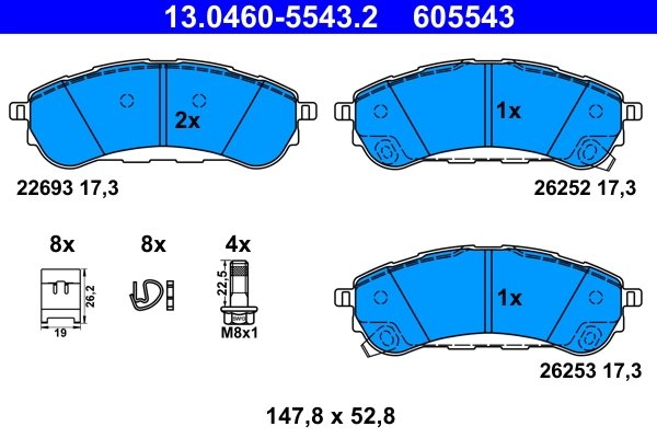 Set placute frana ATE 13.0460-5543.2