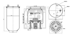 Burduf suspensie pneumatica Febi Bilstein 187774