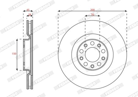 DISC FRANA FERODO DDF3052C - Compatibil cu ALFA ROMEO
