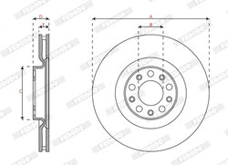 DISC FRANA FERODO DDF3052C - Compatibil cu ALFA ROMEO