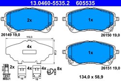 SET PLACUTE FRANA ATE 13.0460-5535.2 - Compatibil cu TOYOTA