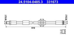 FURTUN FRANA ATE 24.5104-0485.3 - Compatibil cu RENAULT, SMART