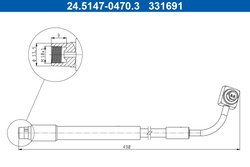 FURTUN FRANA ATE 24.5147-0470.3 - Compatibil cu CHEVROLET, OPEL, VAUXHALL