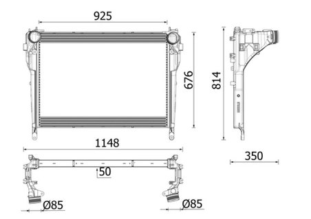 INTERCOOLER MAHLE CI 706 000P - Compatibil cu MERCEDES-BENZ