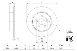 DISC FRANA BOSCH 0 986 479 H63 - Compatibil cu TOYOTA