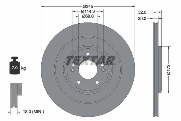 Disc frana Textar 92349403