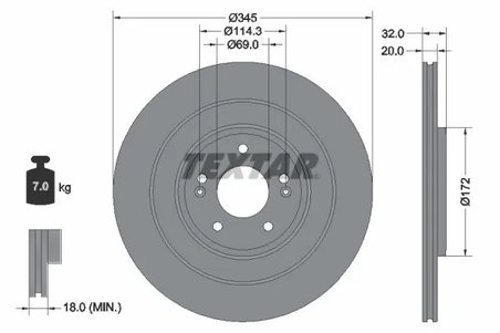 Disc frana Textar 92349403