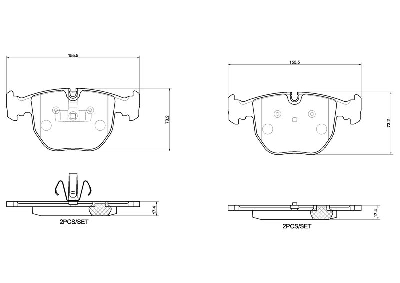 SET PLACUTE FRANA BREMBO P 06 118 - Compatibil cu ROLLS-ROYCE