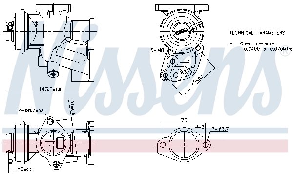 Supapa EGR Nissens 98476