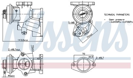 Supapa EGR Nissens 98476