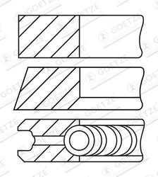 SET SEGMENTI PISTON GOETZE ENGINE 08-449700-10 - Compatibil cu BMW, MINI