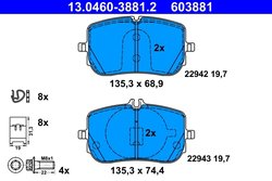 Set placute frana ATE 13.0460-3881.2