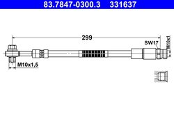 FURTUN FRANA ATE 83.7847-0300.3 - Compatibil cu AUDI, VW