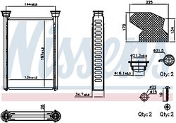 SCHIMBATOR CALDURA INCALZIRE HABITACLU NISSENS 707309 - Compatibil cu OPEL, VAUXHALL