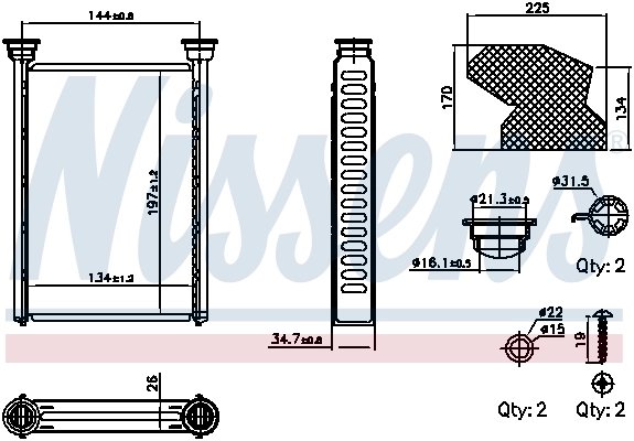 Schimbator caldura incalzire habitaclu Nissens 707309