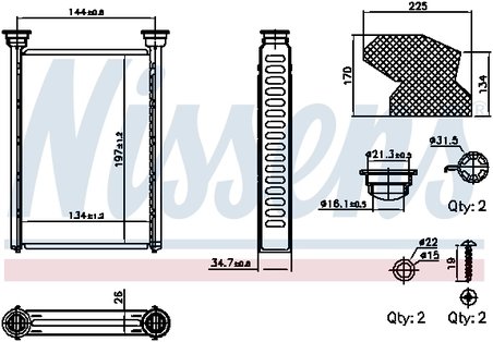 Schimbator caldura incalzire habitaclu Nissens 707309