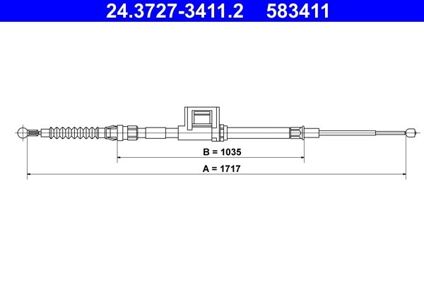 CABLU FRANA DE MANA ATE 24.3727-3411.2 - Compatibil cu SEAT