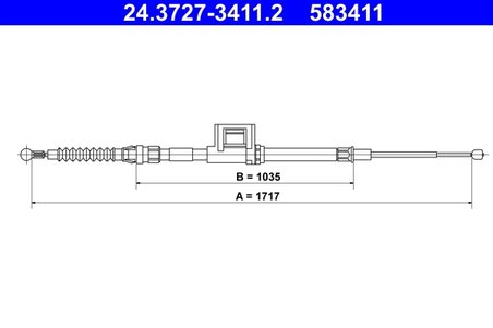 CABLU FRANA DE MANA ATE 24.3727-3411.2 - Compatibil cu SEAT