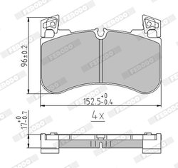 SET PLACUTE FRANA FERODO FDB5220 - Compatibil cu LAND ROVER
