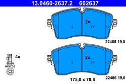 Set placute frana ATE 13.0460-2637.2