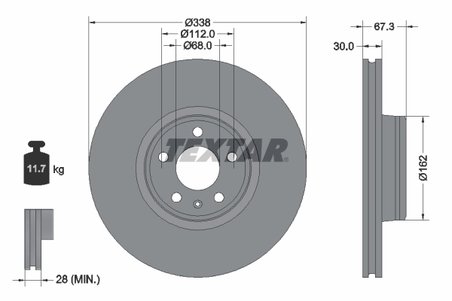 DISC FRANA TEXTAR 92345505 - Compatibil cu AUDI