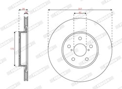 DISC FRANA FERODO DDF3100C - Compatibil cu LEXUS, TOYOTA