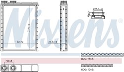 SCHIMBATOR CALDURA INCALZIRE HABITACLU NISSENS 707286 - Compatibil cu CITROEN, OPEL, PEUGEOT, VAUXHALL