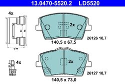 Set placute frana ATE 13.0470-5520.2