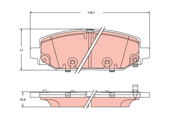 SET PLACUTE FRANA TRW GDB2360 - Compatibil cu JEEP