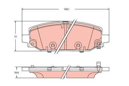 SET PLACUTE FRANA TRW GDB2360 - Compatibil cu JEEP