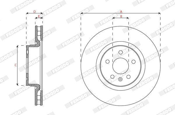 DISC FRANA FERODO DDF3013C-1 - Compatibil cu TESLA