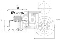 Burduf suspensie pneumatica Febi Bilstein 45897