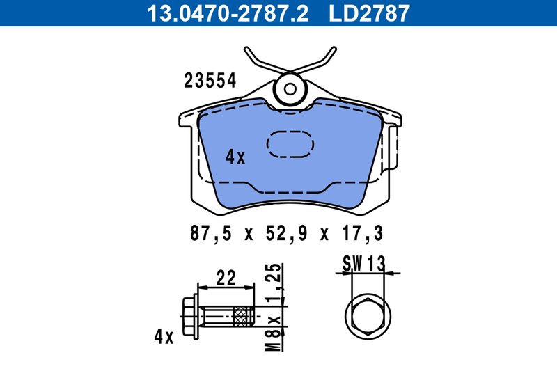 Set placute frana ATE 13.0470-2787.2