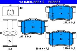 Set placute frana ATE 13.0460-5557.2