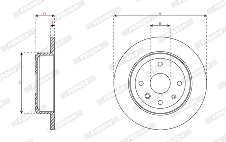 DISC FRANA FERODO DDF1944C - Compatibil cu CHEVROLET, DAEWOO