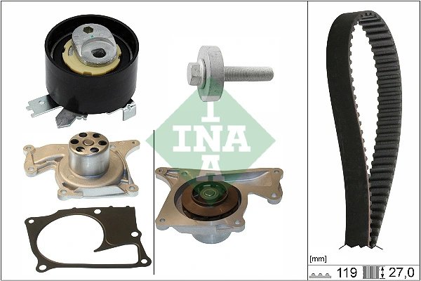 SET DISTRIBUTIE CUREA SI POMPA APA INA 530 0843 30 - Compatibil cu DACIA, MERCEDES-BENZ, NISSAN, RENAULT