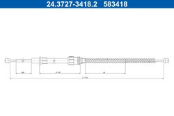 CABLU FRANA DE MANA ATE 24.3727-3418.2 - Compatibil cu AUDI, SEAT, SKODA, VW