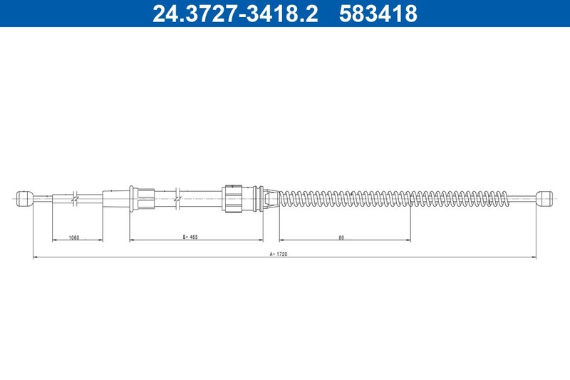 CABLU FRANA DE MANA ATE 24.3727-3418.2 - Compatibil cu AUDI, SEAT, SKODA, VW