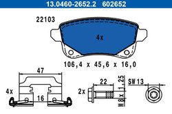 SET PLACUTE FRANA ATE 13.0460-2652.2 - Compatibil cu RENAULT