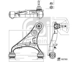 BRAT SUSPENSIE FEBI BILSTEIN 185765 - Compatibil cu LAND ROVER
