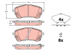 SET PLACUTE FRANA TRW GDB2345 - Compatibil cu TOYOTA