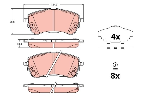 SET PLACUTE FRANA TRW GDB2345 - Compatibil cu TOYOTA