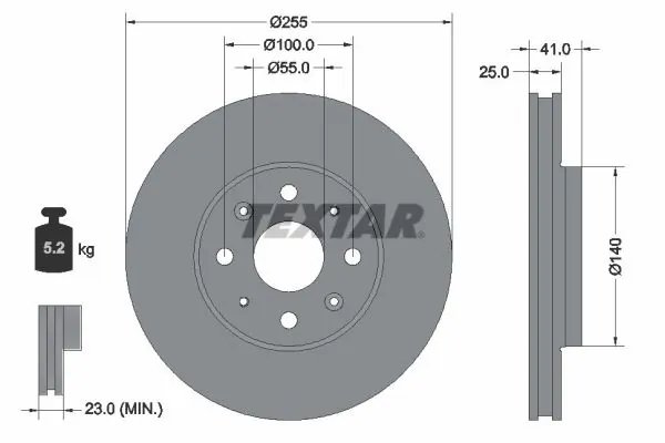 DISC FRANA TEXTAR 92352103 - Compatibil cu BYD