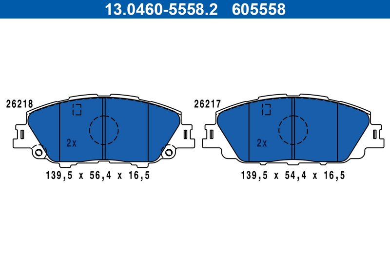 Set placute frana ATE 13.0460-5558.2