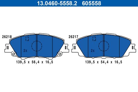 Set placute frana ATE 13.0460-5558.2