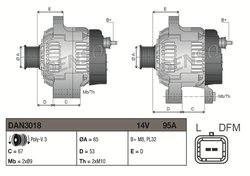 ALTERNATOR DENSO DAN3018 - Compatibil cu DACIA, NISSAN, RENAULT